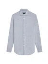 Bugatchi Axel Linen Button-up Shirt In Navy