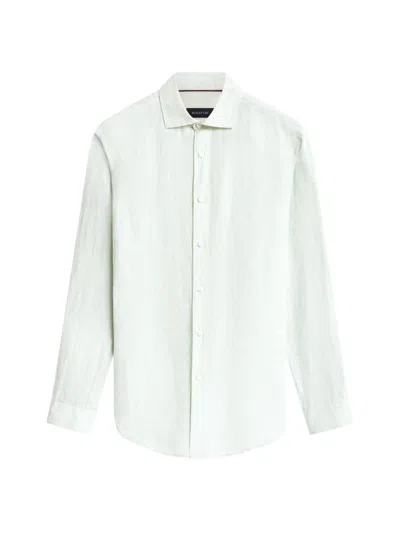 Bugatchi Axel Linen Button-up Shirt In Seafoam