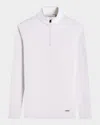 Bugatchi Quarter Zip Performance Pullover In Chalk