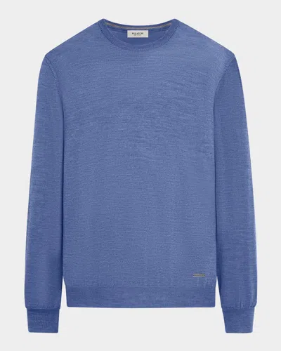 Bugatchi Scott Crewneck Merino Wool Sweater In Denim