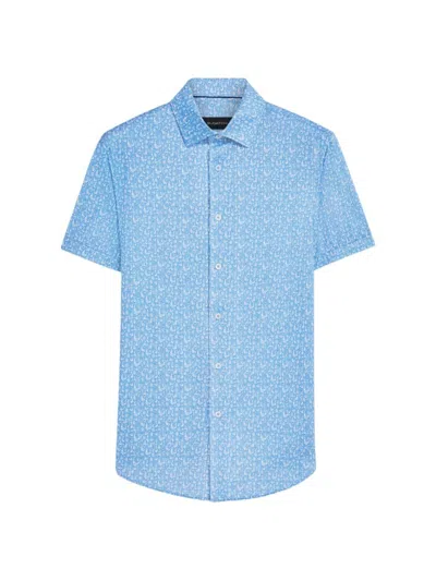 Bugatchi Men's Miles Graphic Button-front Shirt In Air Blue