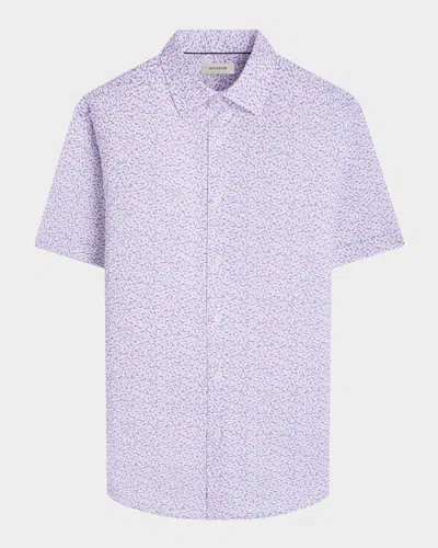 Bugatchi Men's Miles Ooohcotton Micro-geometric Short-sleeve Shirt