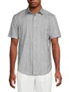 Bugatchi Men's Miles Stretch-cotton Shirt In Gray
