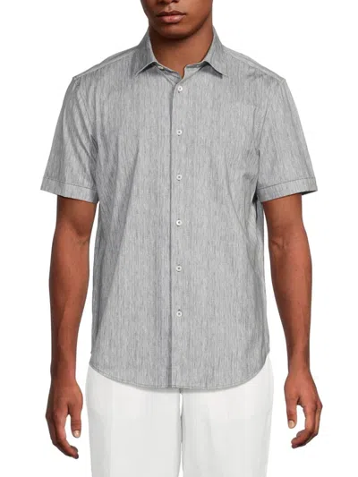 Bugatchi Men's Miles Stretch-cotton Shirt In Gray