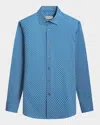Bugatchi Men's Ooohcotton James Geometric Sport Shirt In Teal