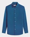 Bugatchi Men's Ooohcotton James Micro-stripe Sport Shirt In Navy