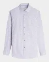 Bugatchi Men's Ooohcotton James Tonal-print Sport Shirt In Platinum
