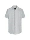 Bugatchi Men's Ooohcotton Miles Geometric Short-sleeve Shirt In Khaki