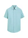 Bugatchi Men's Ooohcotton Miles Pin Dot Cotton-blend Short-sleeve Shirt In Mint
