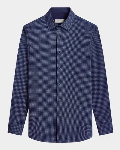 Bugatchi Men's Ooohcotton Printed Sport Shirt In Navy