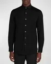 Bugatchi Men's Ooohcotton Tech Solid Sport Shirt In Black