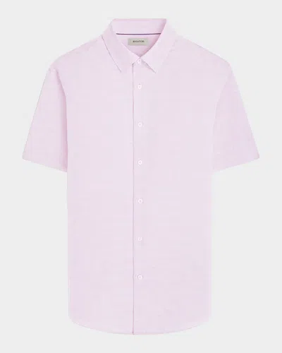 Bugatchi Men's Orson Cotton And Linen Palm Short-sleeve Shirt
