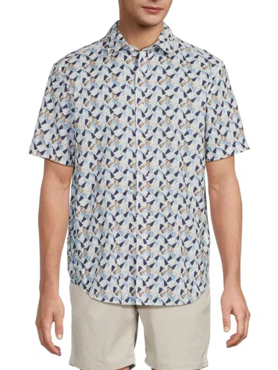 Bugatchi Men's Orson Print Cotton & Linen Shirt In Multi