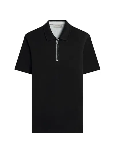 Bugatchi Men's Performance Quarter-zip Polo Shirt In Black