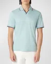 BUGATCHI MEN'S POLO SHIRT WITH JOHNNY COLLAR