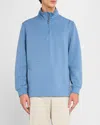 Bugatchi Quarter Zip Performance Pullover In Cobalt