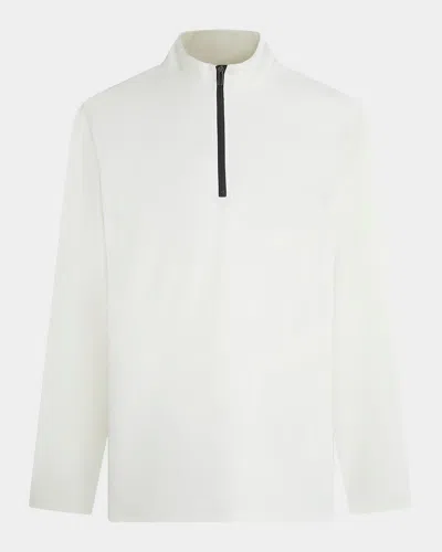 Bugatchi Men's Quarter-zip Knit Sweater In White
