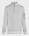 Bugatchi Quarter Zip Pullover In Chalk