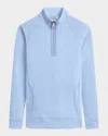 Bugatchi Quarter Zip Pullover In Air Blue