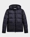 Bugatchi Quilted Hooded Field Jacket In Black
