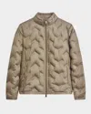 Bugatchi Water Repellent Bomber Jacket In Khaki