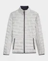 Bugatchi Quilted Bomber Jacket In Stone