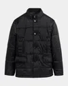 Bugatchi Men's Quilted Jacket With Inner Bib In Caviar