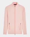 Bugatchi Reversible Knit Jacket In Salmon