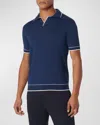 Bugatchi Men's Ribbed Sweater With Johnny Collar In Navy