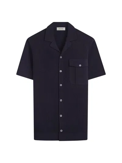 Bugatchi Men's Rib-knit Cotton-silk Button-front Sweater In Black