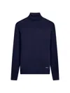 Bugatchi Sawyer Merino Wool Turtleneck Sweater In Blue