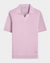 Bugatchi Johnny Collar Rib Polo In Pink