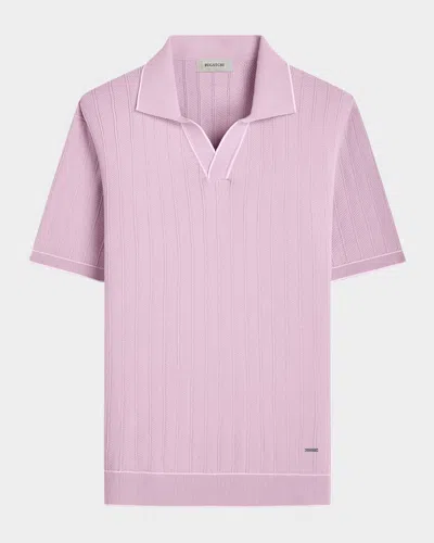 Bugatchi Men's Short-sleeve Sweater With Johnny Collar