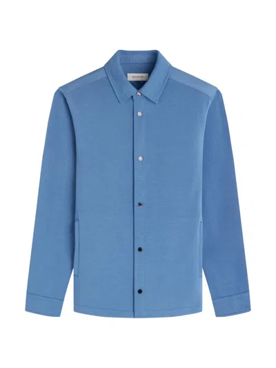 Bugatchi Soft Touch Knit Shirt Jacket In Blue