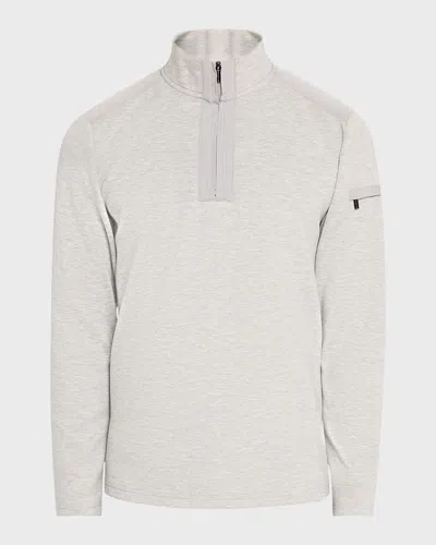 Bugatchi Men's Soft Touch Quarter-zip Sweater In Cement