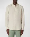 Bugatchi Men's Solid Linen Shaped Sport Shirt In Beige