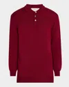 Bugatchi Merino Wool Polo Sweater In Burgundy