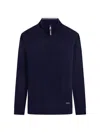 Bugatchi Merino Wool Quarter Zip Pullover In Brown