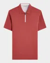 Bugatchi Quarter Zip Polo In Red