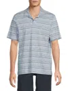Bugatchi Men's Striped Cotton Polo Shirt In Gray