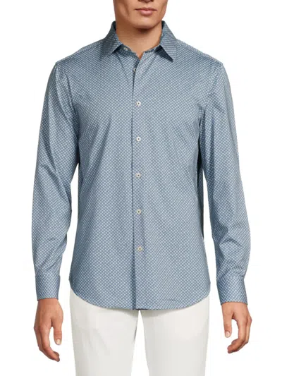 Bugatchi Men's Tech Long-sleeve Shirt In Air Blue Floral
