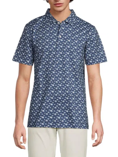 Bugatchi Men's Tech Short-sleeve Polo Shirt In Blue Jade