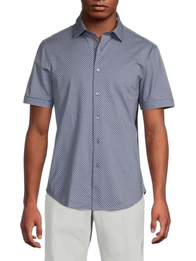 Bugatchi Men's Tech Short-sleeve Shirt In Navy