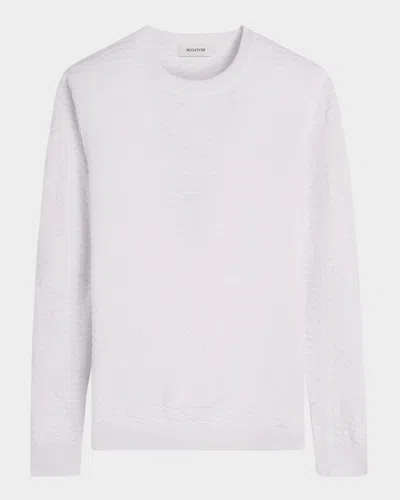Bugatchi Men's Textured Long-sleeve Crewneck Sweater In Chalk