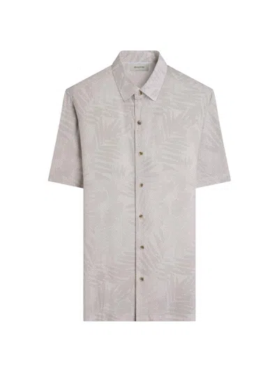 Bugatchi Men's Vero Micro-dot Palm Print Shirt In Gray