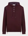 Bugatchi Men's Wool Quarter-zip Hoodie In Cabernet