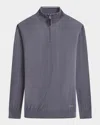 Bugatchi Merino Wool Quarter Zip Pullover In Anthracite