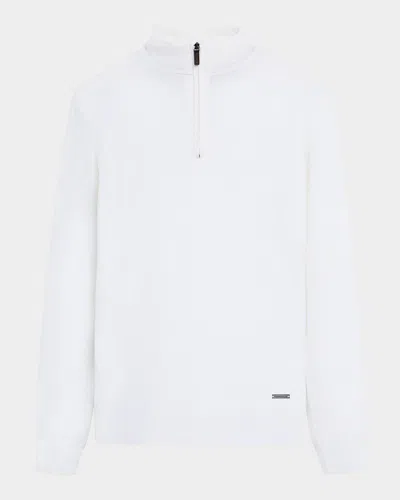 BUGATCHI MEN'S WOOL QUARTER-ZIP SWEATER