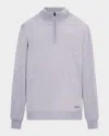 Bugatchi Merino Wool Quarter Zip Pullover In Platinum