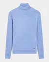 Bugatchi Sawyer Merino Wool Turtleneck Sweater In Air Blue